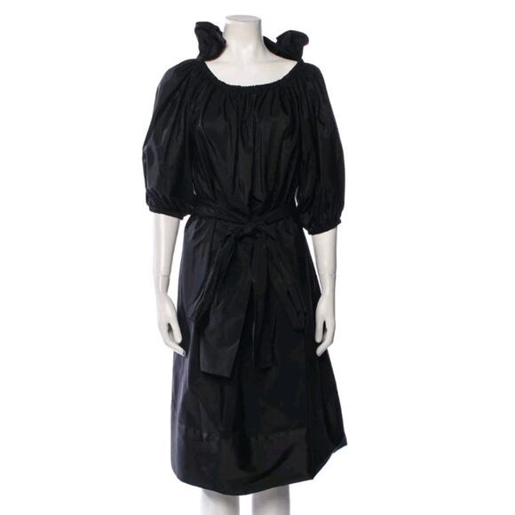 STELLA MCCARTNEY Black Reyna off-the-shoulder poplin dress Sz IT 42 US M (V1 - Picture 6 of 12